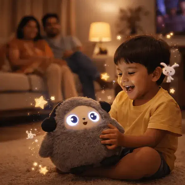 Child playing with Yumi instead of using a screen